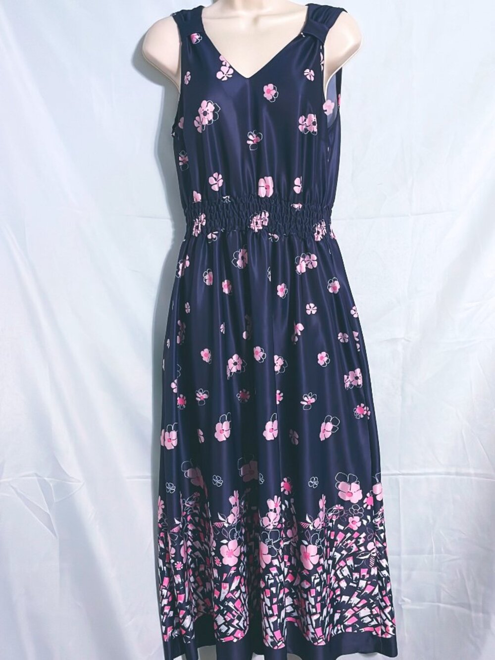 Anthony Richards Dark Blue Floral Dress Size M